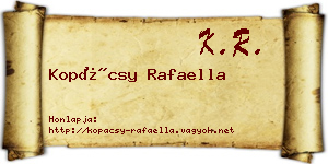 Kopácsy Rafaella névjegykártya